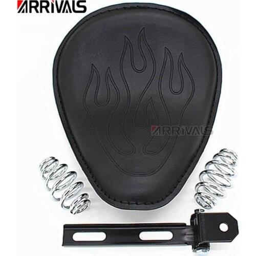 Motorcycle Black 3" Spring Bracket Solo Seat Cushion kit For Harley Sportster 883 Softail Springer Chopper Bobber Custom New