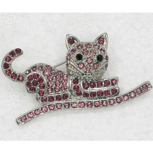 Wholesale Kitty cat Brooch Rhinestone Pin brooches C101836