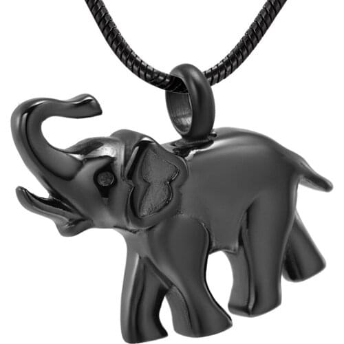 IJD9743 Stainless Steel Cute Elephant Memorial Keepsake Urn Pendant Cremation Ash Urn Necklace Jewelry+Free Fill Kit