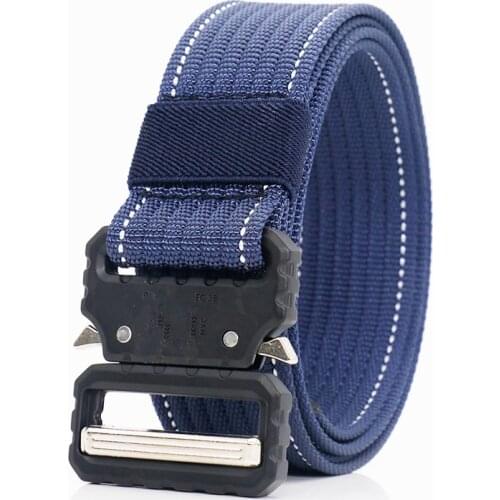 Flying Art High Quality Multicolor Nylon Striped Outdoor Tactical Belt Mens High Quality Alloy Quick Release Durable Belt