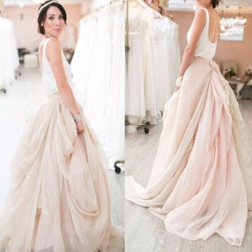 Romantic Chiffon Flouncing Wedding Skirt Fashion Ruffles Big Ruched Bridal Skirt Customized Whimsical Long Skirt Prom Party Gown