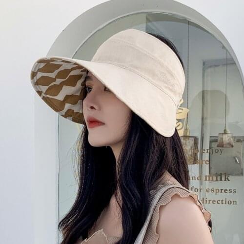 Double Side wared Sun Hat Big Brime Summer Sun Visor Wide-brimmed hat Beach Hat Adjustable UV Protection Female Cap packable