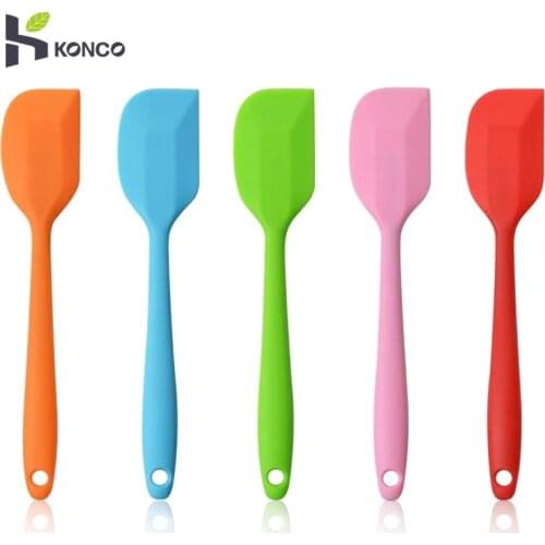 KONCO Silicone Spatula Scraper, Premium Colorful Scraper for Cake Cream Spatula Butter Mixer Cake Tool, Baking Spoon Spatulas