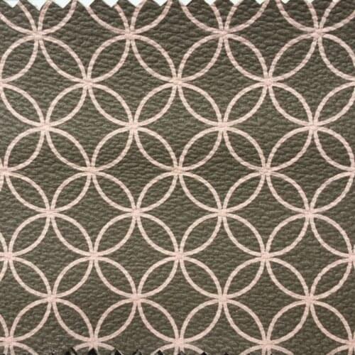 Synthetic PVC Circle overlap ptinted leather material