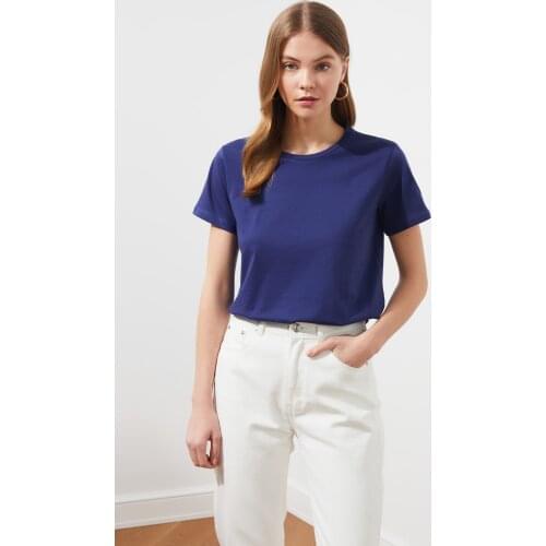 Trendyol 2'li Package Bicycle Neck Basic Knitted T-Shirt TWOSS21TS0408