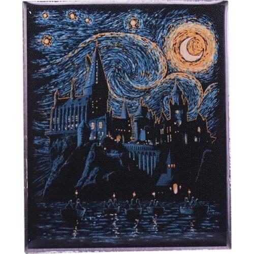Van Gogh starry night enamel pin magic school brooch pop mash-up artist collection