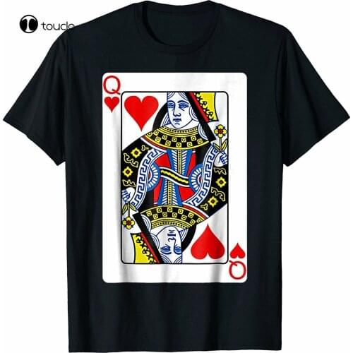 Playing Card Queen Of Hearts T-Shirt ValentineS Day Costume Vintage Men