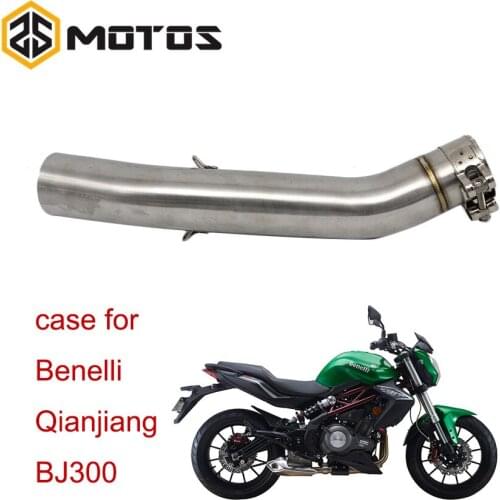 ZS MOTOS 51mm Motorcycle Exhaust Muffler Middle Pipe For Benelli BJ300