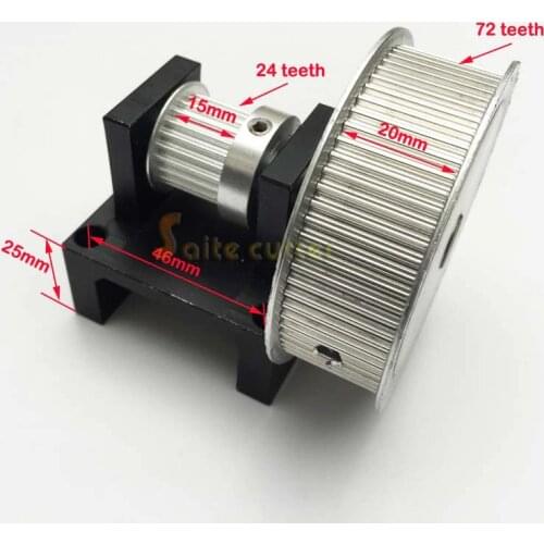 XL ( 3:1 ) Timing Belt Pulley Teeth ( 24 : 72 ) DIY Step Motor Gear 72 tooth : 24 teeth CO2 Laser Cutter Engraver