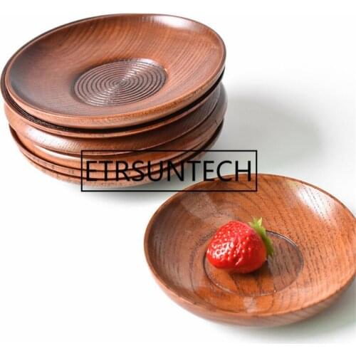 100pcs Wooden Soy Sauce Plate Sushi Serving Tray Tableware Plate Small Round Dishes Kitchen Restaurant Home Supplies