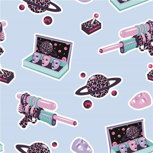 145cm*100cm Polyester Four-way stretch fabric for childrens clothing cartoons art pattern custom printing shirt sewing fabric