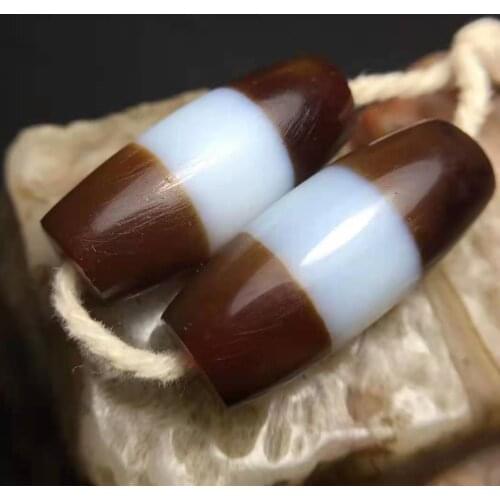 2PCS/LOT Thread Bead Natural Agate Dzi Line Totem Accessories DIY Bracelet Necklace Pendant Man Woman Loose Jewelry