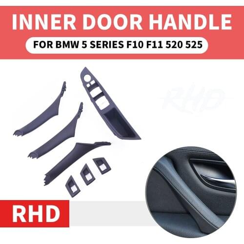 4/7PCS Set Right Hand Drive RHD For BMW 5 series F10 F11 520 525 Red Wine Gray Car Interior Door Handle Inner Panel Pull Trim