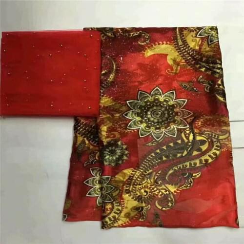 5+2 Yards/set African soft silk fabric for garment neat embroidery on the satin material with Swiss voile lace tissu! LXFN11163