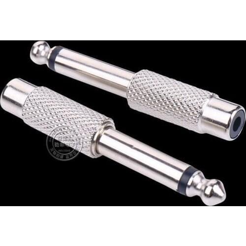 6.35mm Revolving RCA Lotus Female Head 6.5 Plug Sophomore Heart To AV Female Adapter Audio Signal Transmission Transfer Metal