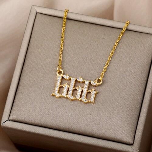 Shiny Crystal 111 222 333 444 555 666 777 888 999 Devil Necklace Zircon Angel Number Necklace For Women Jewelry Christmas Gift
