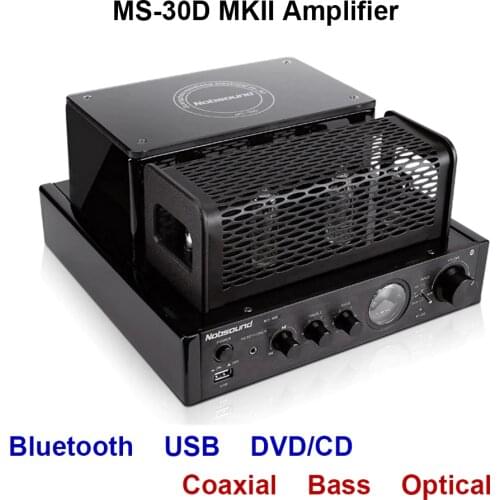 Nobsound MS-30D MKII Bluetooth Amplifier tube Amplifier support Bluetooth USB optical Coaxial Bass DVD CD input Amplifier
