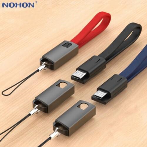 Keychain Micro USB Cable For Samsung S6 S7 J7 Huawei Redmi Note 4 5 Short Microusb Fast Charge Key chain Charger Data Wire Cord