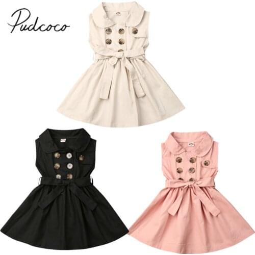 2019 Baby Spring Autumn Clothing Toddler Baby Girls Kids Pageant Bowknot Wedding Princess Party Tutu Dress Button Gown New 1-6T