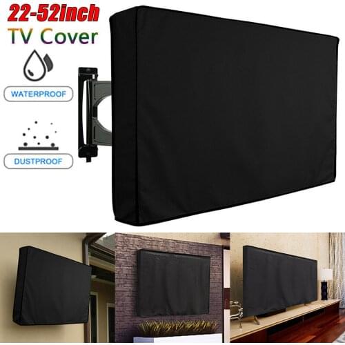 Outdoor Black Waterproof Dustproof TV Cover Television Protector for 22''to 52''LCD LED Case 600D Polyester Dust Covers