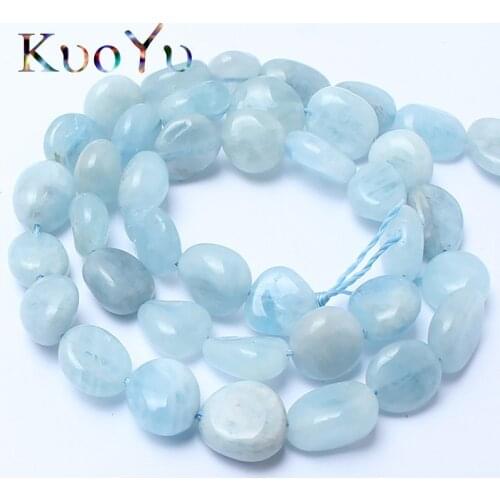 Natural Irregular Genuine Blue Aquamarina Stone Loose Beads For Jewelry Making DIY Bracelets Necklace 15"inches 8-10mm