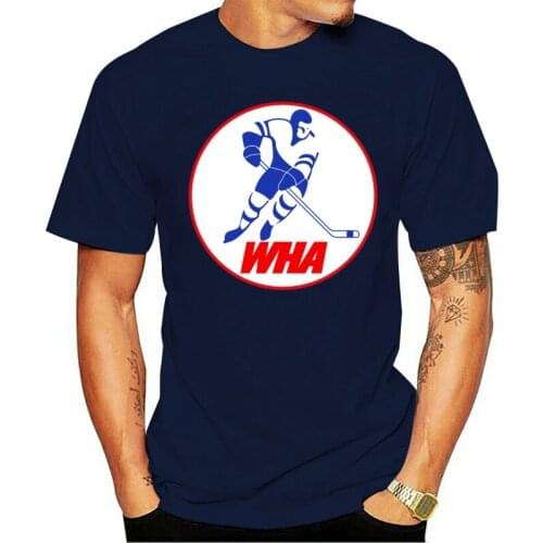 Leisure O-neck T-shirt New WHA World Hockey Association Logo Mens Black Size S To 3XL Summer Cheaphot