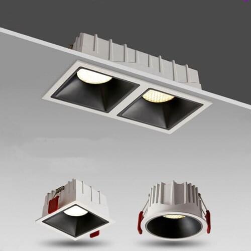 Round Square Frameless NO Dazzling COB Recessed Downlight 8W 10W 12W LED Ceiling Spot Light for Bedroom Living room Kitchen