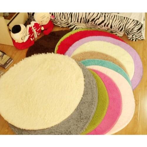 25mm&45mm Plush Thicken Soft Shaggy Area Round Rug Living Room Carpet Bedroom Floor Mat Slip Resistance Circle Footcloth Carpet