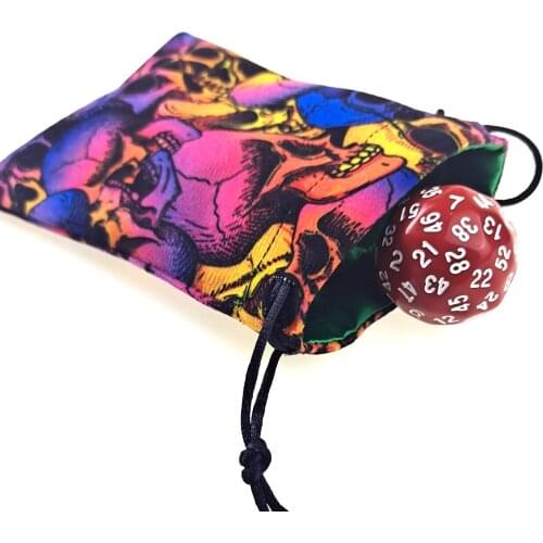 Rollooo Dice 1pc High Quality Plastic Cubes D60 Rpg dice for Board Game DnD Rpg Playing & Velvet Bag