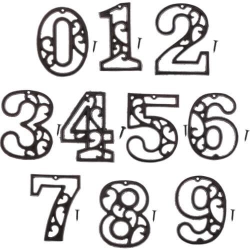 Metal Wrought Iron Number 0-9, Door House Numbers, Street Address Plaques Numbers for Residence and Mailbox