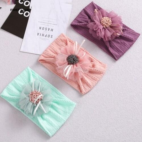 New Childrens Headband Thick Nylon Elastic Headband MKesh Hollow Sun Flower Baby Headband Baby Hair Accessories