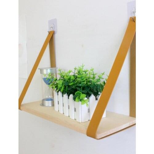 Single Layer PU Belt Swing Hanging Rope Wall Mounted Floating Shelves Plant Flower Pot Indoor Outdoor Decoration Simple Design