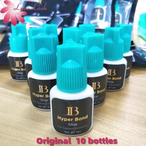 Original 10Bottles Korea IB Ibeauty 0.5s Glue Fast Drying Eyelash Extensions Glue Blue Cyan Cap 5ml False eyelash glue gift shop