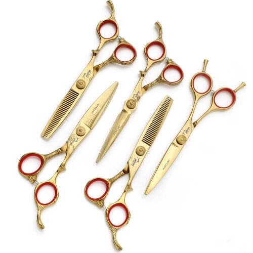 Professional Haircut And Hairdressing Scissors Flat Cut No Trace Tooth Scissors Tool Set Salon Haircut And Hairdressing Scissors