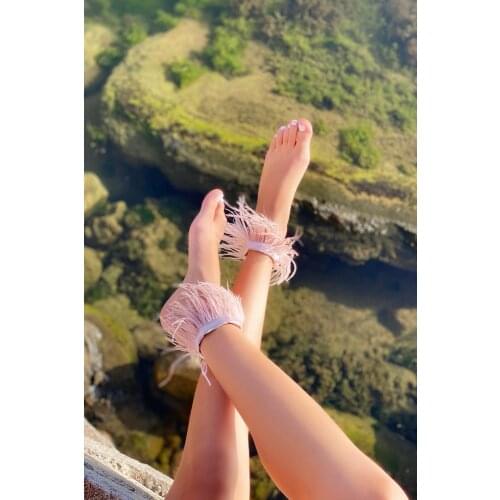 SHANS Pembe Tüylü Ayakkabı Aksesuarı