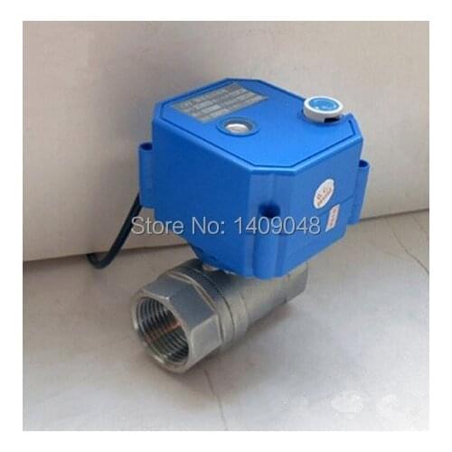 CWX-25S DN20 3/4 NPT 2 way SS304 electric motorized ball water valve with manual override , DC3-6V CR02 /CR01/CR05