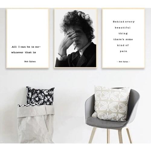 Bob Dylan Modern Poster Rock Musician Art Prints , Bob Dylan Inspirational Life Quote Canvas Painting Wall Pictures Home Decor