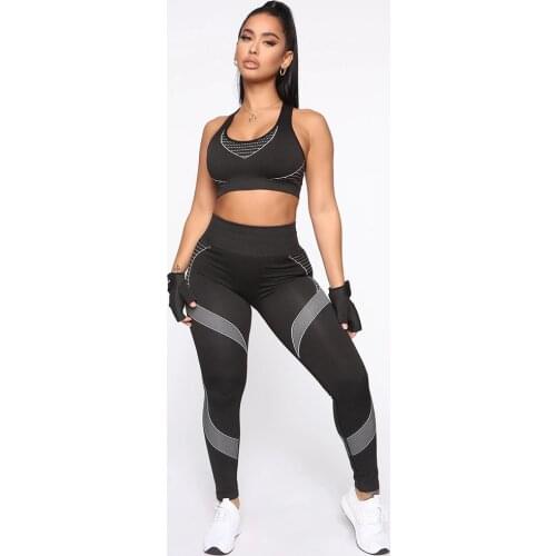 Active Women Yoga Fitness Set 2 Pc Irregular Printing Yoga Vest Pants Suit Wholesale Sport Bra+leggings Female Gym Workout Suit