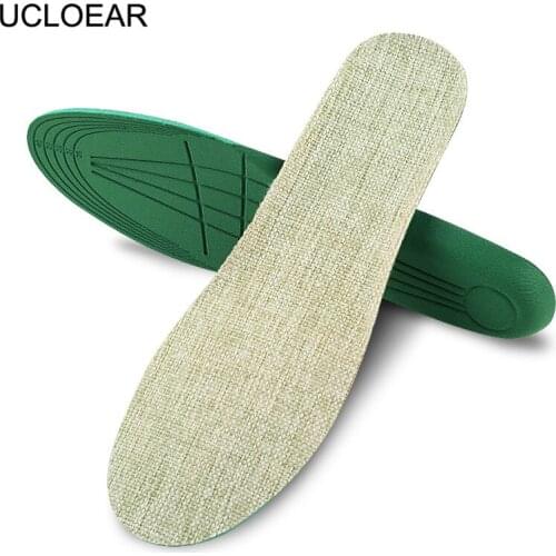 UCLOEAR Flax Insoles Sport Breathable Soft Comfortable Outdoor Shoe Insole Unisex Sweat Absorbant Insole Running Shoes Pad