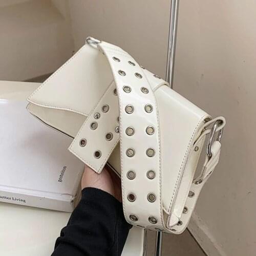 Wide Shoulder Strap Armpit bag 2021 New High-quality Patent Leather Womens Designer Handbag Vintage Shoulder Messenger Bag