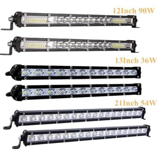 LED Light Bar 12" 13" 21" Offroad Work Light Bar Driving Lights Led Pods Lights Fog Lamps 90W/36W/54W For Truck ATV SUV Cars