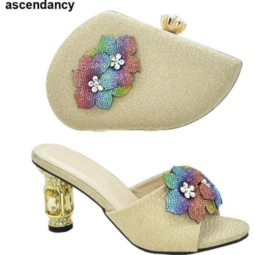 2021 Italian Design High Heels Shoes and Bag To Match Nigerian Shoes and Bag Set Ladies Party Shoes and Bag Wedding Party Pumps