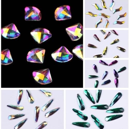 Nail Art Decorations Rhinestone The Fan Diamond Rhinestones Applique For Clothing Nail Art Crafts Glue On Flower Rhinestones F