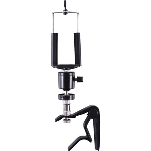 Guitar Head Clip Guitar Phone Holder Smartphone Guitar Capo Cell Phone Clamp Clip Mount for Electric or Acoustic Guitars