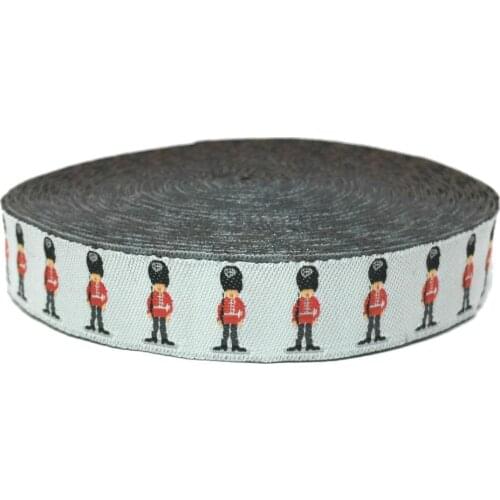 ZERZEEMOOY 5/8" 16MM 10yards/lots British Soldiers Dog Collar Ribbon Woven Jacquard Ribbon