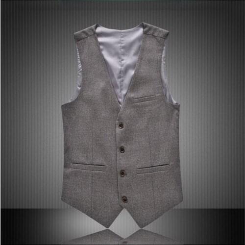 Vests 6XL 5XL Dress For Men Slim Fit England style tuxedo vest Male Waistcoat Formal Business Sleeveless Jacket gray black red