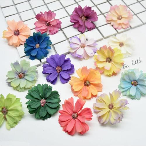 12pcs 4cm Sun flower Cloth Artificial Flower For Wedding Party Home Room Decoration Marriage Shoes Hats Accessories Silk Flower