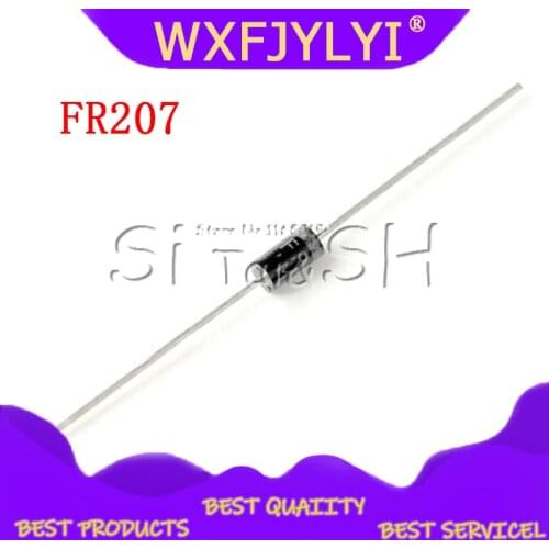 100PCS Rectifier Diode 2A 100 0 v DO-15 FR207