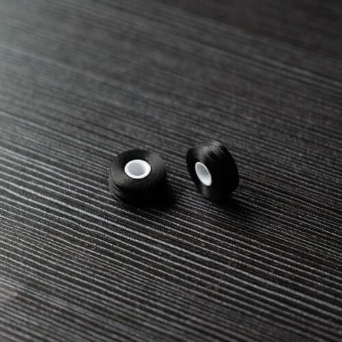 144pcs Black Color L Size Sideless Prewound Bobbin Thread for machine embroidery underthread