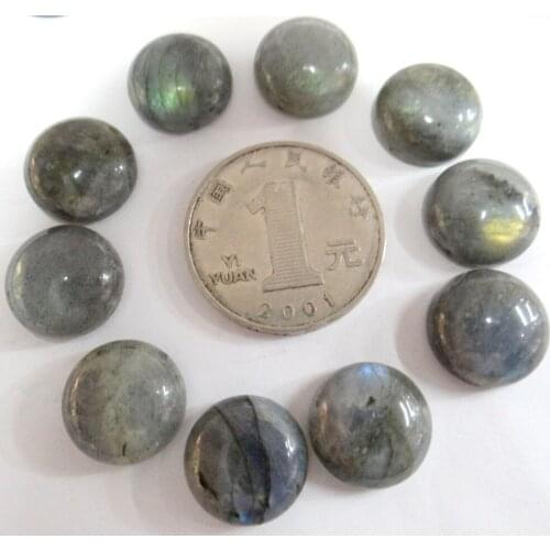 16mmHigh quality Natural Gem stone labradorite Quartz crystal Cabochon Pendant for diy Jewelry making necklace Accessories 20pcs